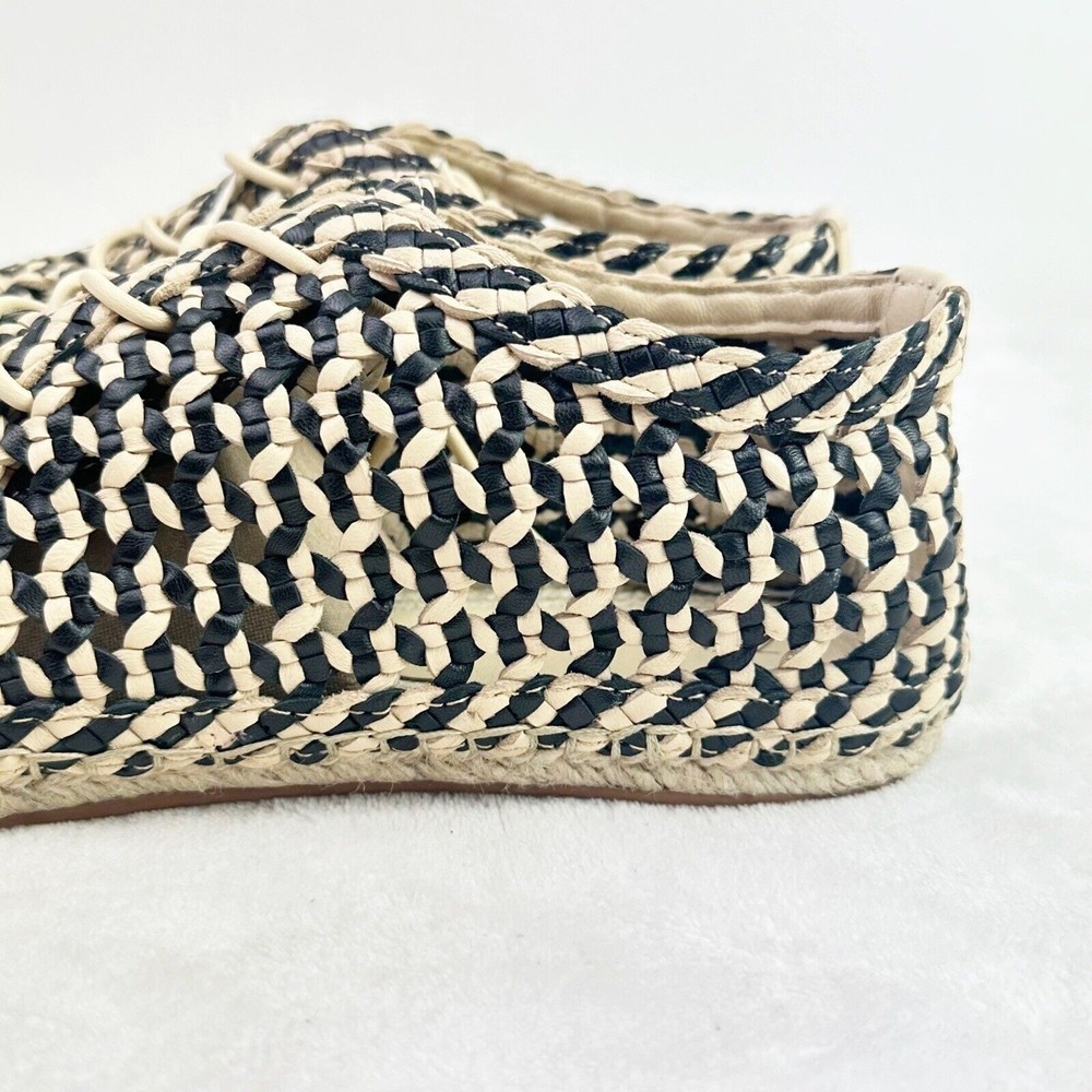 ZIMMERMANN Women's Braided Leather Woven Espadrilles In Black Size 40 - Picture 10 of 16